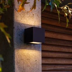 LUTEC Gemini utendørs LED-vegglampe matt svart 8,8cm| Vegglamper Utendørs