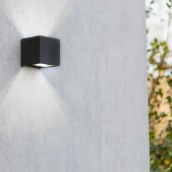 LUTEC Gemini utendørs LED-vegglampe matt svart 8,8cm| Vegglamper Utendørs
