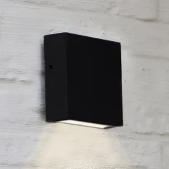 LUTEC Gemini XF utendørs LED-vegglampe, matt svart| Kommersiell Utebelysning