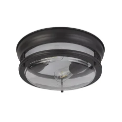 Searchlight Glasgow taklampe med glasskjerm, IP44 svart Online