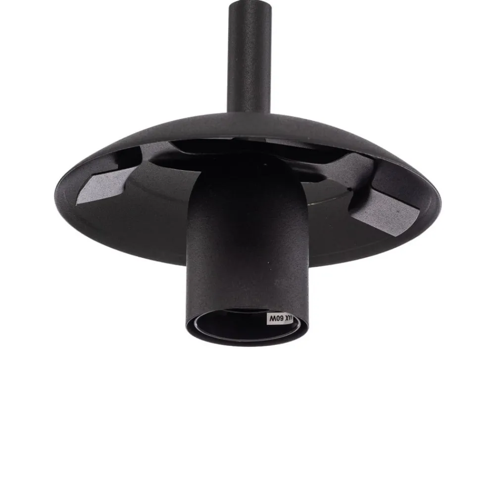 TK Lighting Glass-hengelampe Sol, Ø 35cm svart/klar| Pendellamper