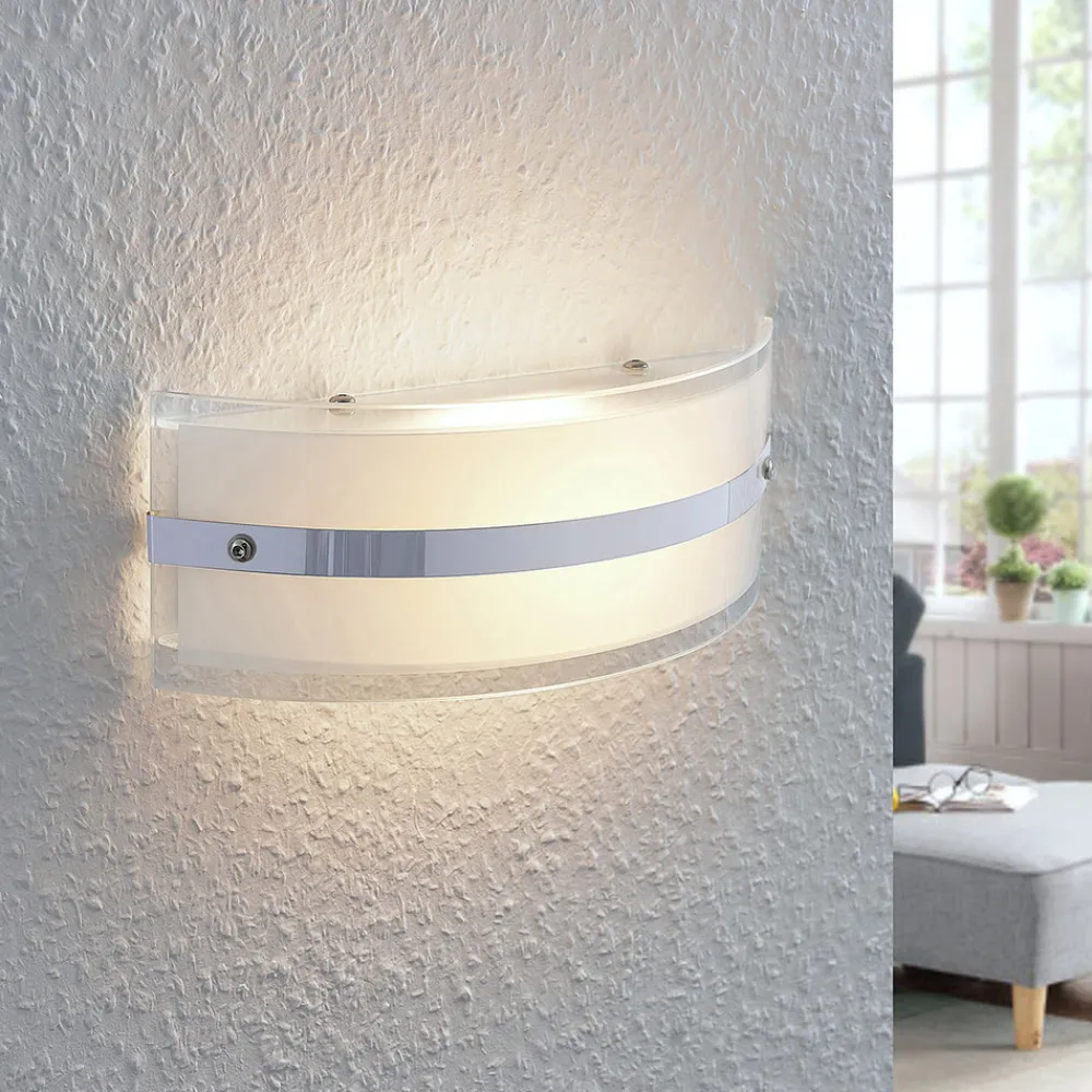 Lindby Glass-vegglampe Zinka med LED, 25 cm Outlet