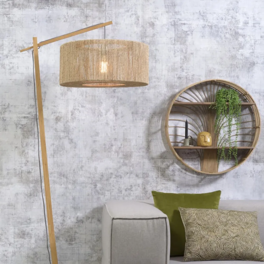 Good & Mojo Iguazu buelampe natur sylinder Ø50cm| Gulvlamper