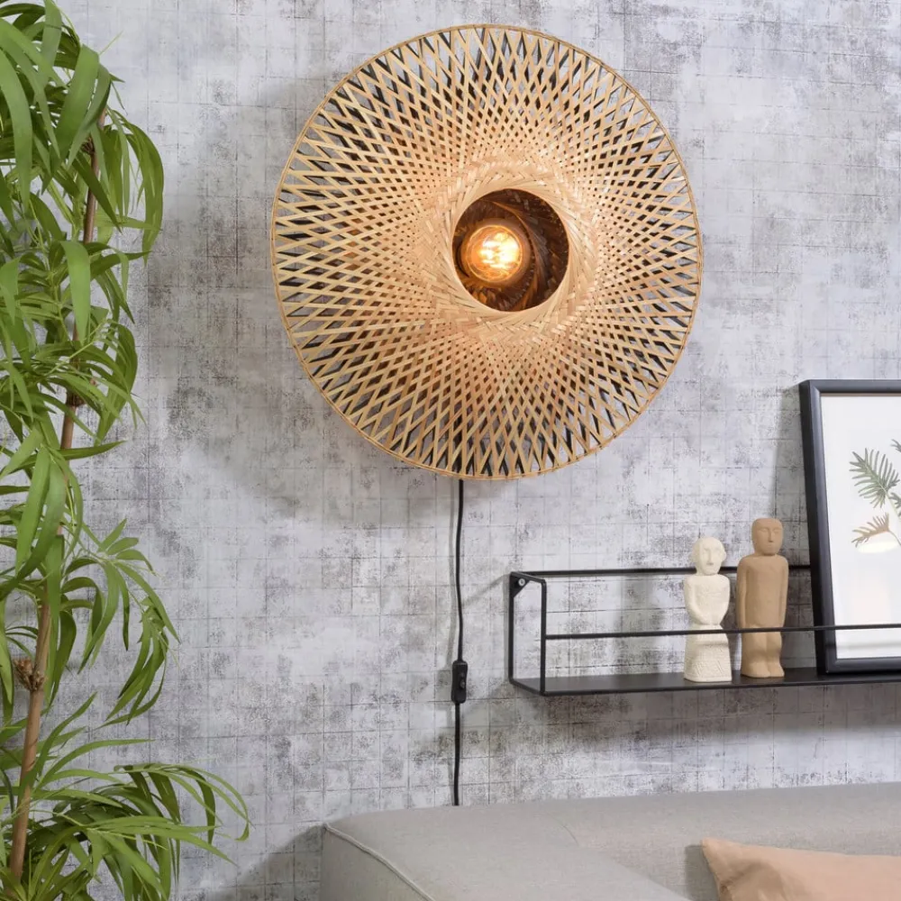Good & Mojo Kalimantan vegg, natur/svart, Ø 60cm| Vegglamper