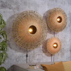 Good & Mojo Kalimantan vegg, natur/svart, Ø 60cm| Vegglamper