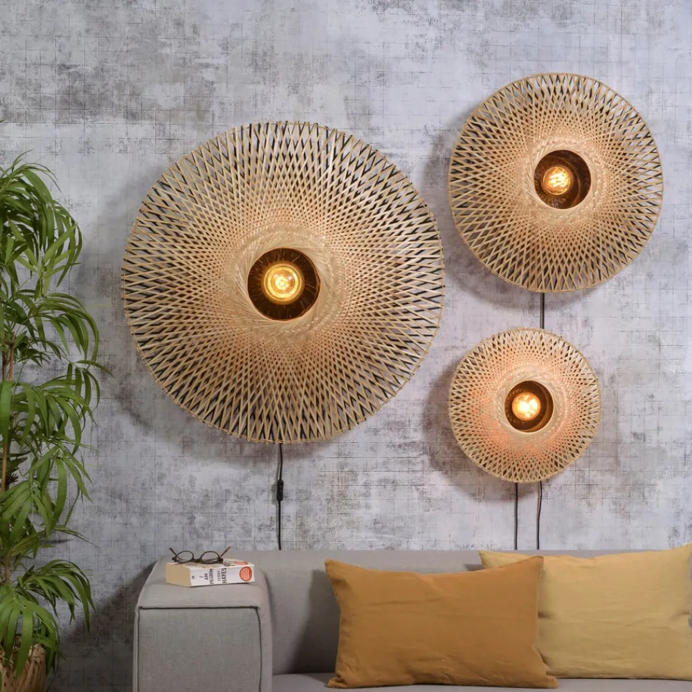 Good & Mojo Kalimantan vegg, natur/svart, Ø 60cm| Vegglamper