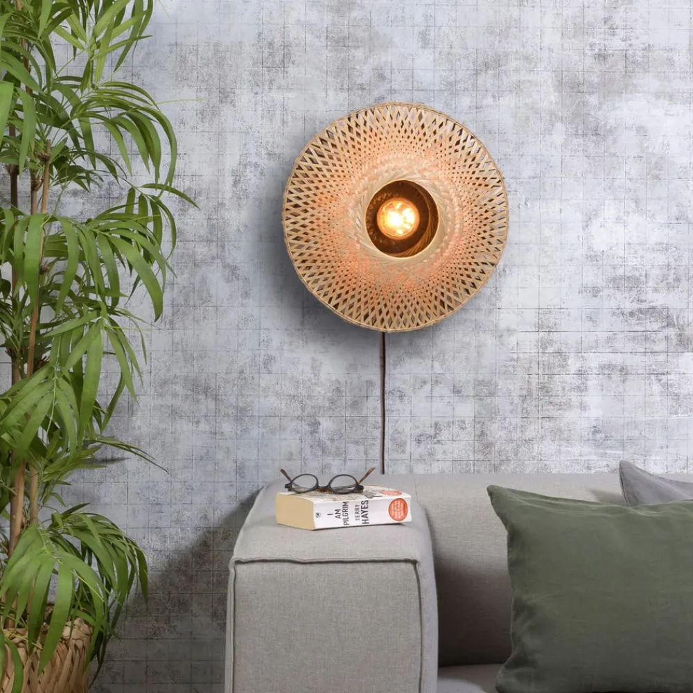Good & Mojo Kalimantan vegg, natur/svart, Ø 44cm| Vegglamper