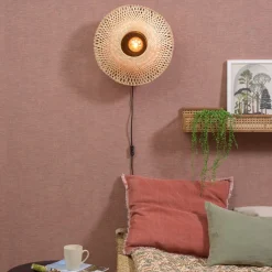 Good & Mojo Kalimantan vegg, natur/svart, Ø 44cm| Vegglamper