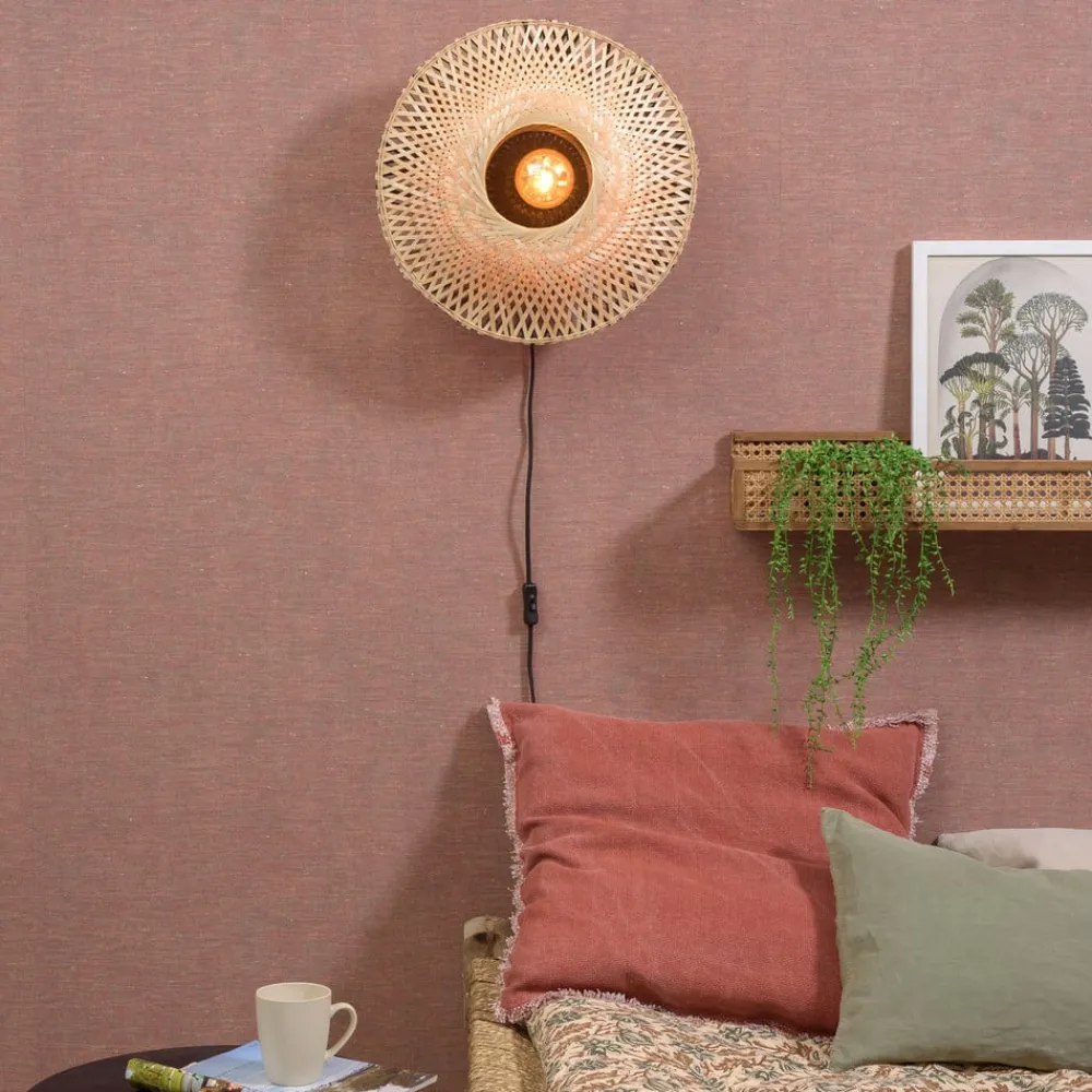 Good & Mojo Kalimantan vegg, natur/svart, Ø 44cm| Vegglamper