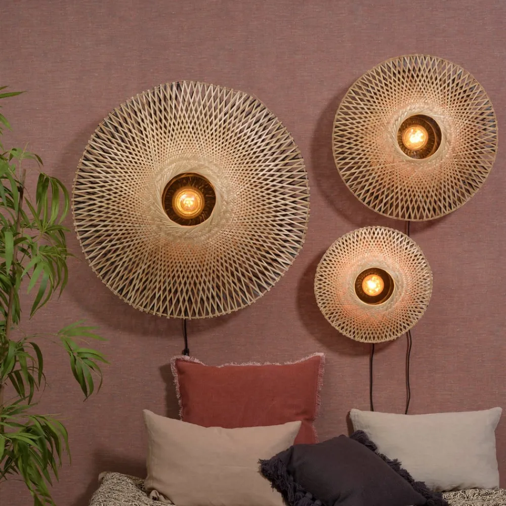 Good & Mojo Kalimantan vegg, natur/svart, Ø 44cm| Vegglamper