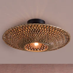 Good & Mojo taklampe Bali, Ø 44 cm, svart/naturlig, bambus| Design- Og Hotellbelysning|Taklamper