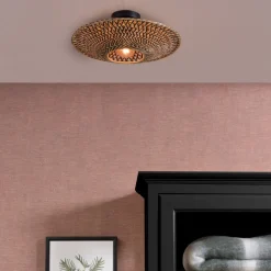 Good & Mojo taklampe Bali, Ø 44 cm, svart/naturlig, bambus| Design- Og Hotellbelysning|Taklamper
