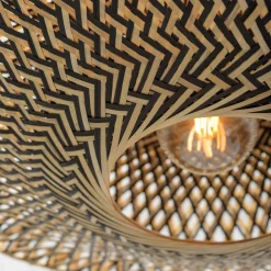 Good & Mojo taklampe Bali, Ø 44 cm, svart/naturlig, bambus| Design- Og Hotellbelysning|Taklamper