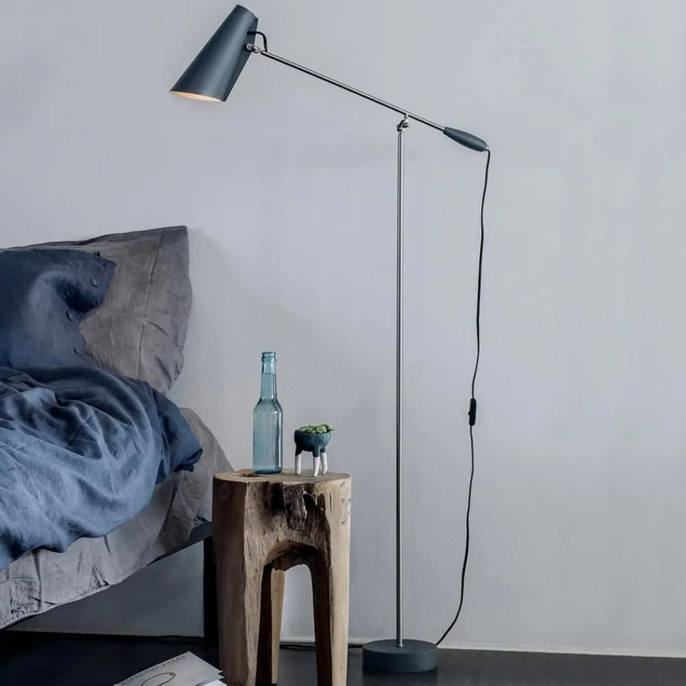 Northern Grå gulvlampe Birdy i retrostil.| Gulvlamper