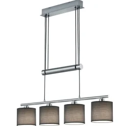 Trio Lighting Grå stoffskjermer - Garda 4 lyskilder hengelampe New