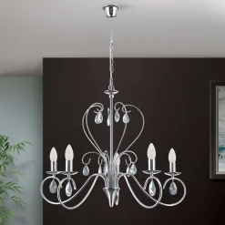 ORION Grasiøs FIORETTO lysekrone i krom med fem lys Best