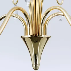 ORION Grasiøs FIORETTO lysekrone i gull med fem lys| Lysekroner