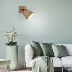 JUST LIGHT. GmbH Grønn Michel veggspot med stoffskjerm| Spotter I Tak