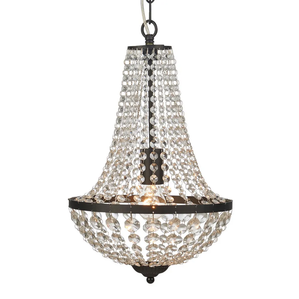 Markslöjd Gränsö lysekrone, svart, IP20, Ø 30 cm