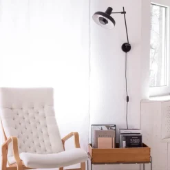 GRUPA Arigato vegg 1-lys 70cm Ø23cm svart| Kontorbelysning