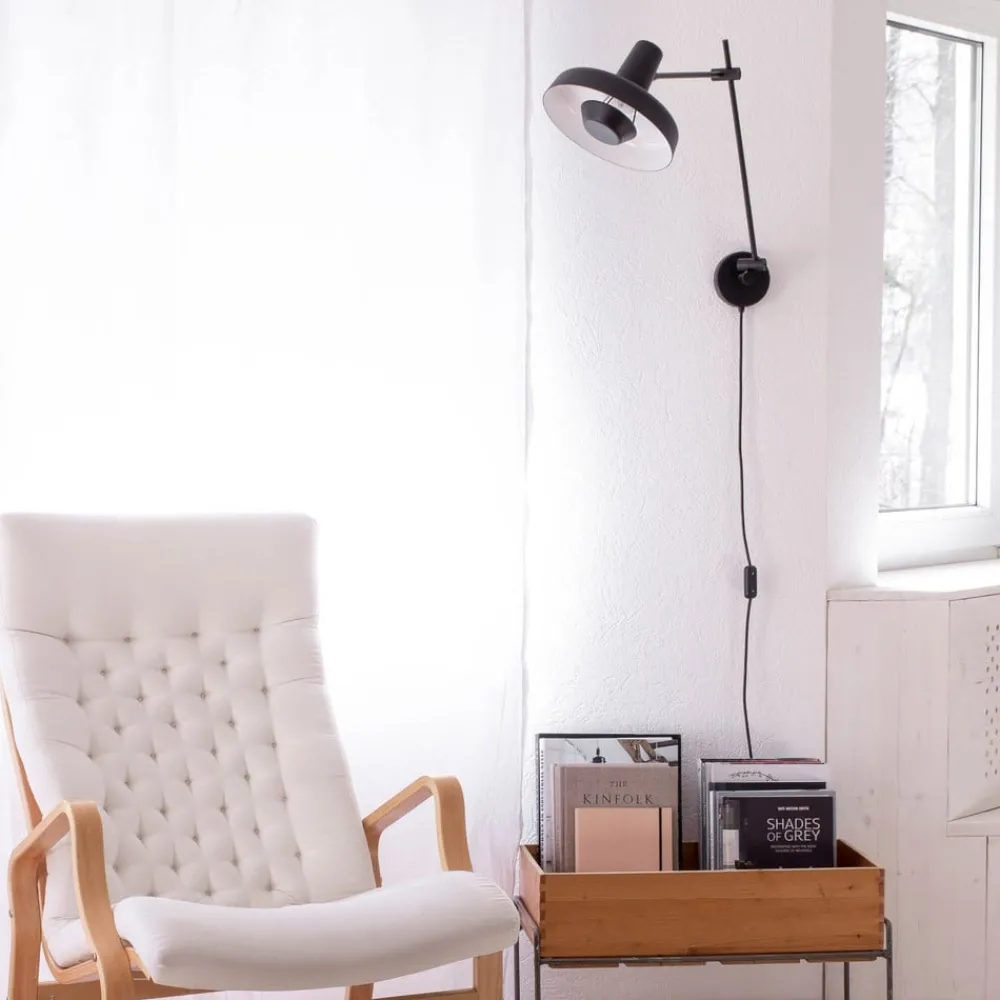 GRUPA Arigato vegg 1-lys 70cm Ø23cm svart| Kontorbelysning