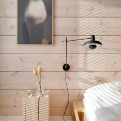 GRUPA Arigato vegg 1-lys 70cm Ø23cm svart| Kontorbelysning