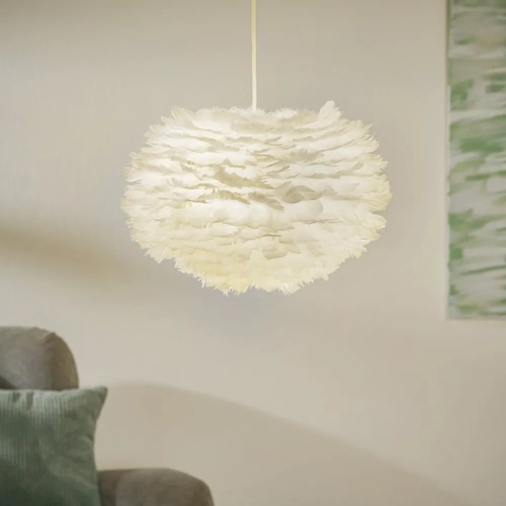 UMAGE Gåsefjær-pendellampe Eos medium, hvit| Pendellamper