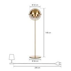 GUBI Multi-Lite gulvlampe, høyde 148 cm, messing/messing Discount