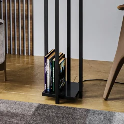 Opviq Gulvlampe 8125, svart/hvit, metall/canvas, høyde 130 cm Sale