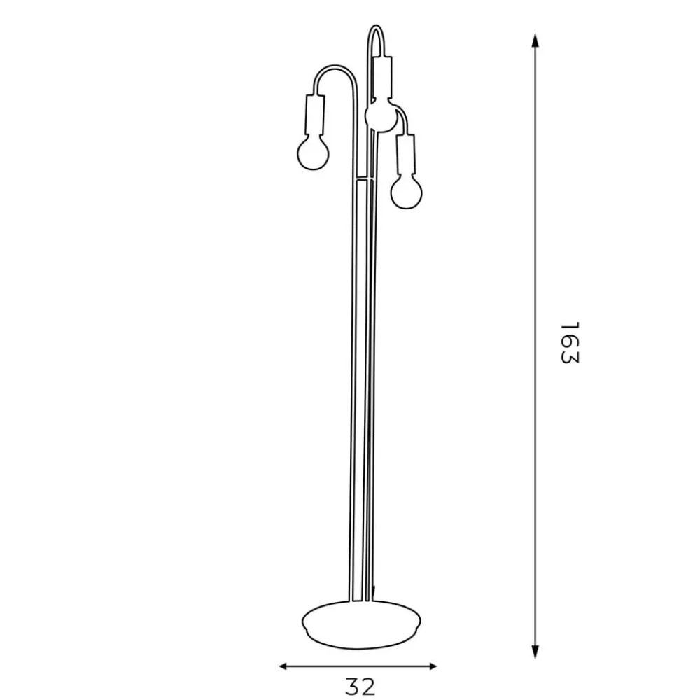 Luminex Gulvlampe Aidan, 3 lyskilder, svart Online