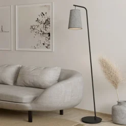 EGLO Gulvlampe Alsager med skjerm av filt Best