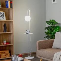 EMIBIG LIGHTING Gulvlampe Bari, hvit, metall, glass Hot