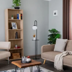 EMIBIG LIGHTING Gulvlampe Bari, svart, metall, glass| Gulvlamper