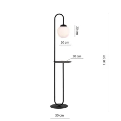 EMIBIG LIGHTING Gulvlampe Bari, svart, metall, glass| Gulvlamper