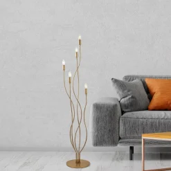 Opviq Gulvlampe Bonibon 13237 gullfarget metall Høyde 160 cm 5 lyskilder Best