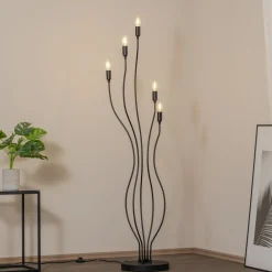 Opviq Gulvlampe Bonibon 13231 svart metall høyde 155 cm 5 lyskilder| Gulvlamper