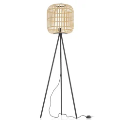 EGLO Gulvlampe Bordesley trebein med treskjerm Discount