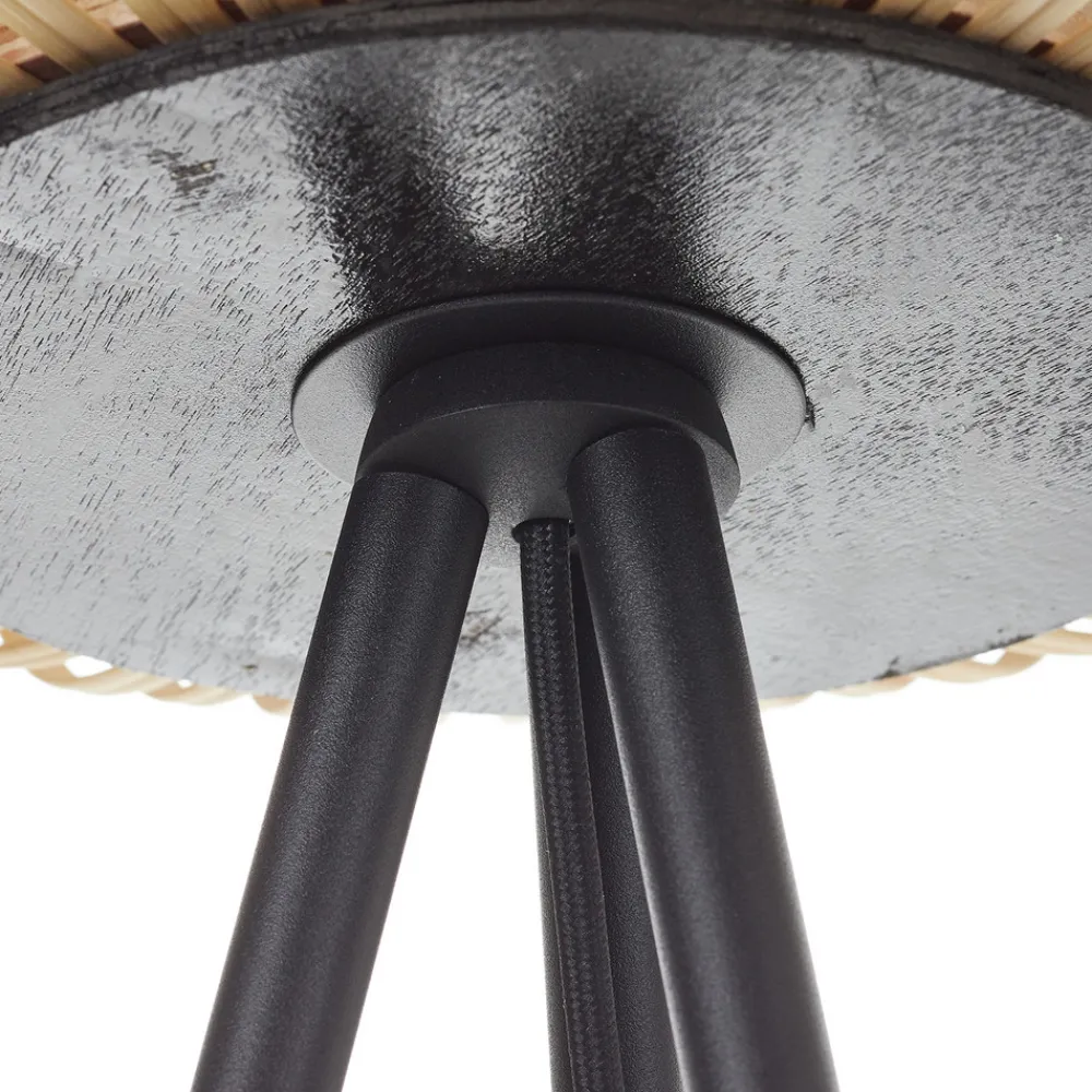 EGLO Gulvlampe Bordesley trebein med treskjerm Discount