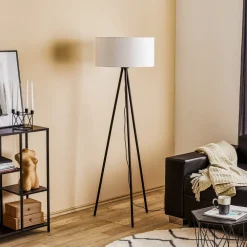 BRITOP Gulvlampe Corralee i svart og hvitt| Gulvlamper