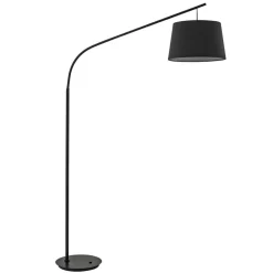 Ideallux Gulvlampe Daddy med tekstilskjerm, svart