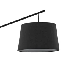 Ideallux Gulvlampe Daddy med tekstilskjerm, svart