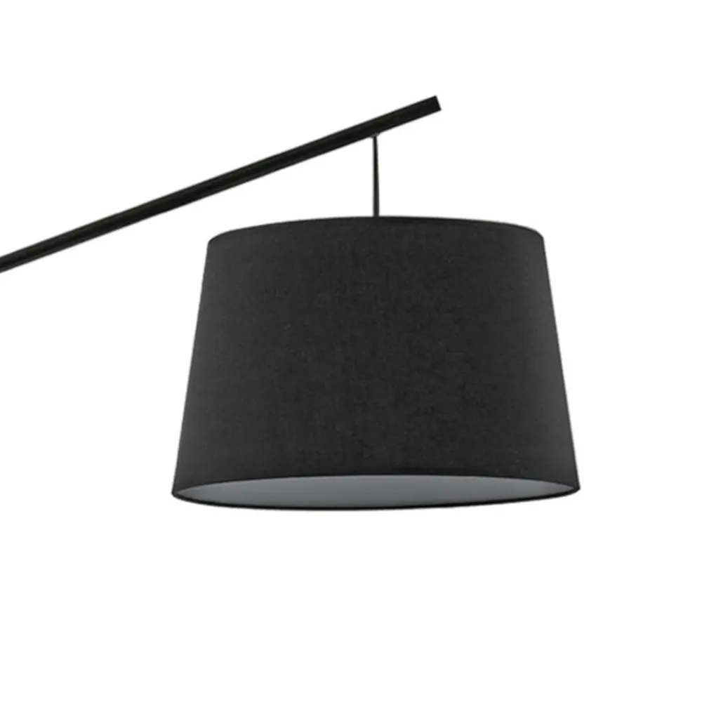 Ideallux Gulvlampe Daddy med tekstilskjerm, svart