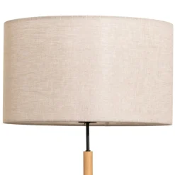 TK Lighting Gulvlampe Deva Nature, tekstil, tre| Gulvlamper