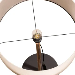 TK Lighting Gulvlampe Deva Nature, tekstil, tre| Gulvlamper