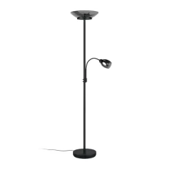 Reality Leuchten Gulvlampe Gerry, svart matt, metall, høyde 180 cm| Gulvlamper
