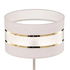 HELAM Gulvlampe Helen med tekstilskjerm hvit-gull| Gulvlamper