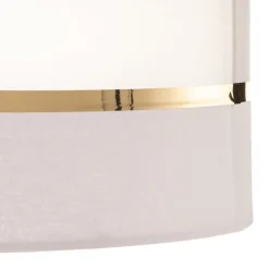 HELAM Gulvlampe Helen med tekstilskjerm hvit-gull| Gulvlamper