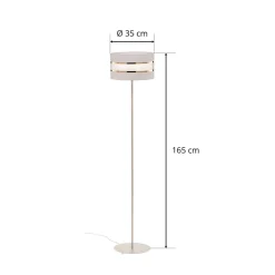 HELAM Gulvlampe Helen med tekstilskjerm hvit-gull| Gulvlamper