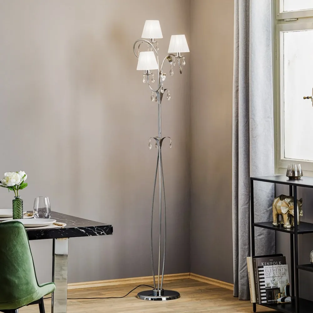ONLI Gulvlampe Jacqueline, 3 lyskilder, hvit| Gulvlamper