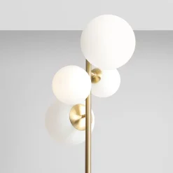 ALDEX Gulvlampe Joel, messing/hvit, 4 lyskilder Discount